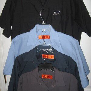 Lot of 4 Red Kap Mechanic Shirts Men's Large Black Gray Dark & Light BlueYou are